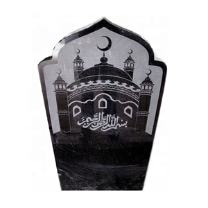 Natural Granite Upright Muslim Gravestone Headstone Monument