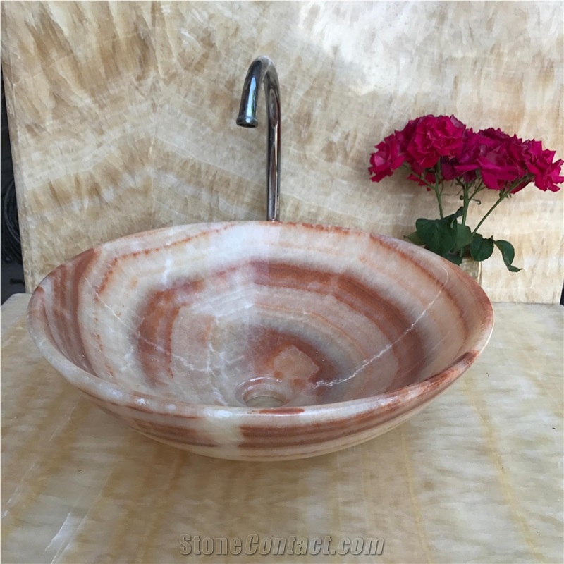 Natural Stone Onyx Wash Basin Round Sink,Bathroom Sink