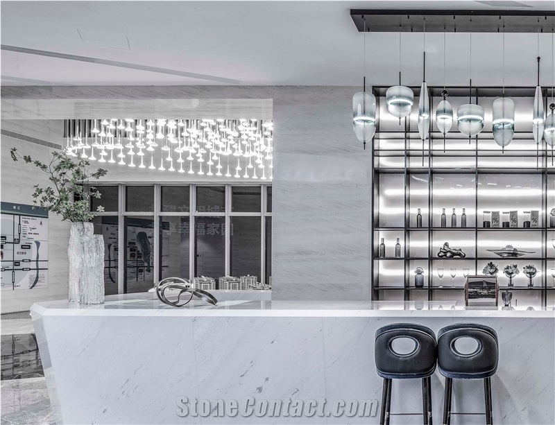 Polished Bianco Polaris Yugoslavia White Marble Tiles