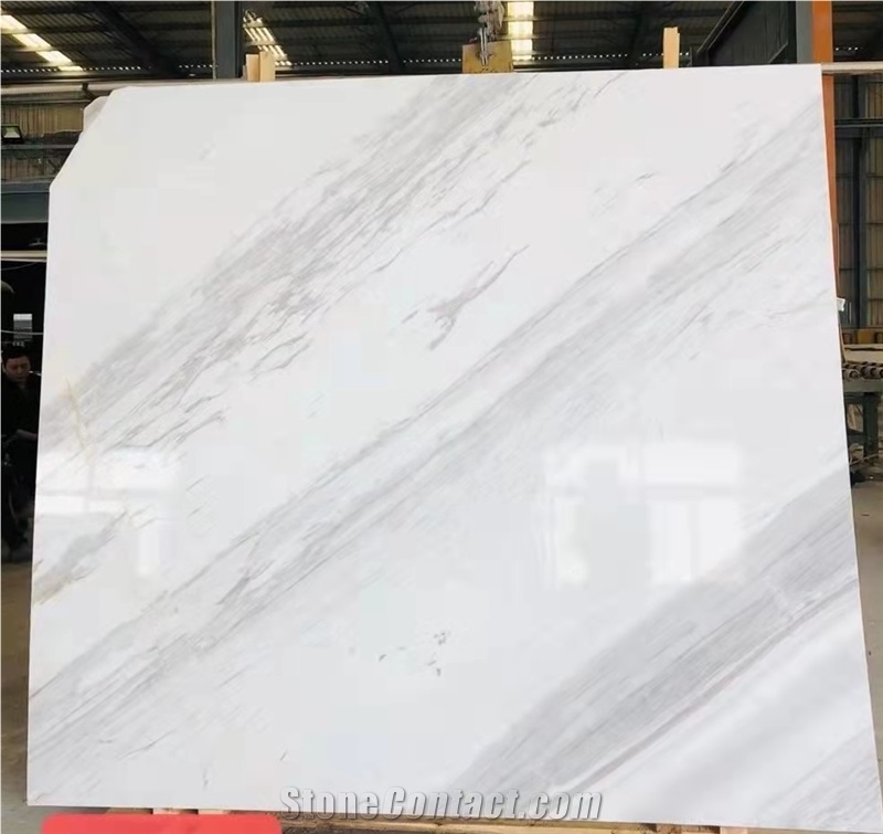 Polished White Volakas Haemus Marble Wall Slab And Tile