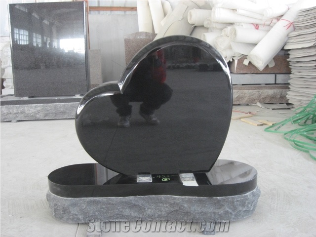 Western Style Engraved Monument Heart Tombstone Headstone