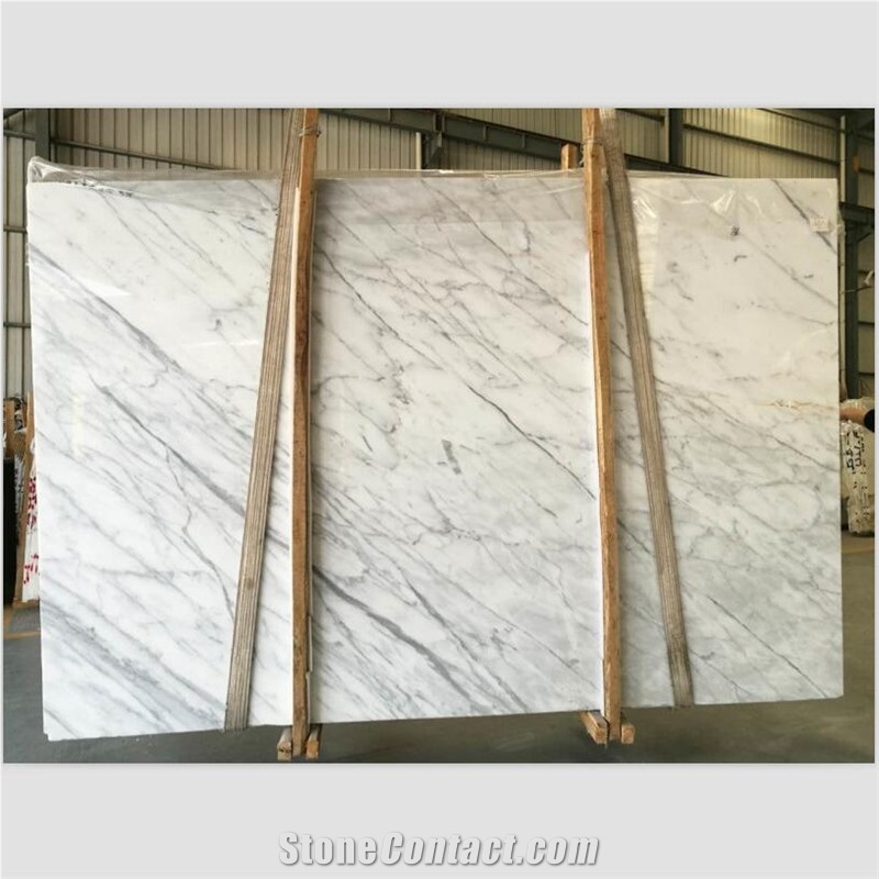 White Statuarietto Bianco Marble, Pattern Slab And Tile