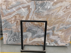 Yellow And Blue Myanmar Palissandro Marble Background Panel