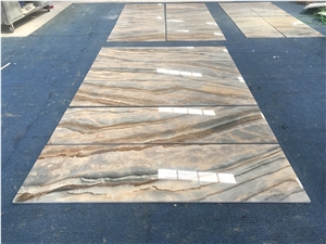 Yellow And Blue Myanmar Palissandro Marble Background Panel