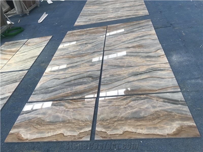 Yellow And Blue Myanmar Palissandro Marble Background Panel