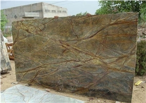 India Rainforest Fancy Green Marble Slabs
