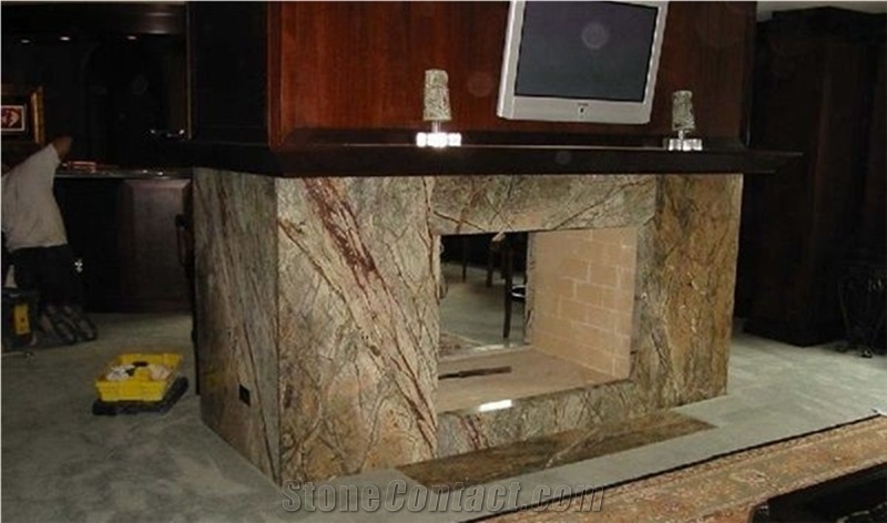 India Rainforest Fancy Green Marble Slabs