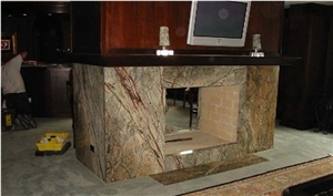 India Rainforest Fancy Green Marble Slabs