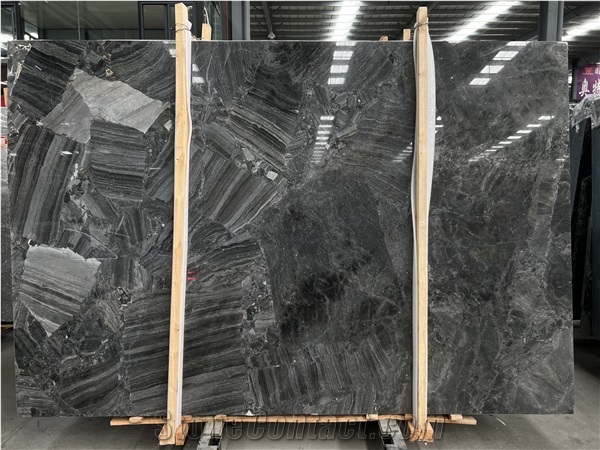 Polished Van Gogh Grey Marble Slabs