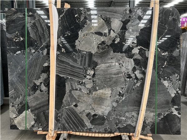 Polished Van Gogh Grey Marble Slabs