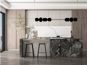Polished Van Gogh Grey Marble Slabs