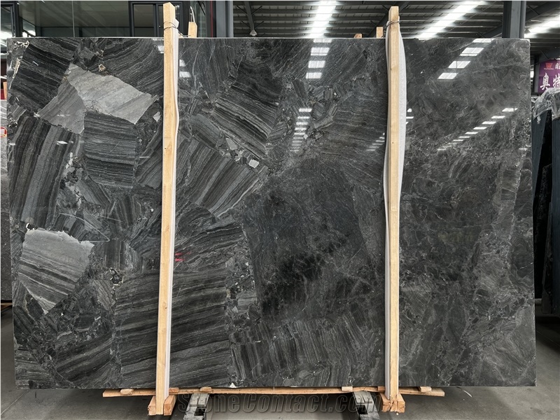Polished Van Gogh Grey Marble Slabs