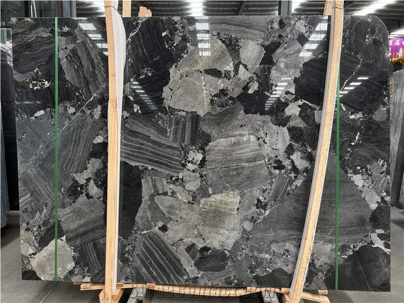 Polished Van Gogh Grey Marble Slabs