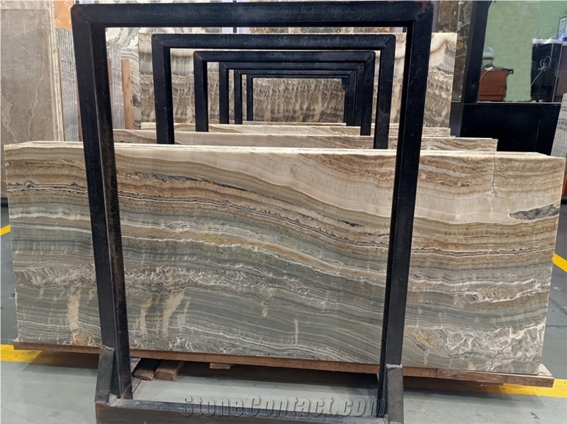 Water Jade White Onyx Half Slabs