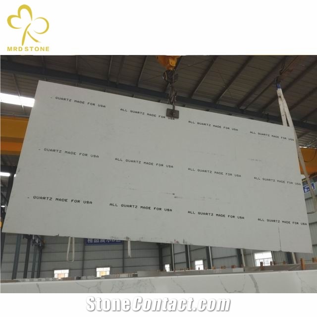 Calacatta White Quartz Big Size Slab Artificial Quartz Stone