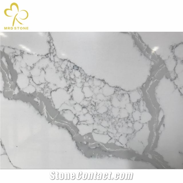 Calacatta White Quartz Big Size Slab Artificial Quartz Stone