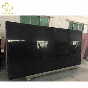 Engineered Quartz Crystal Black Stone Polished Slabs