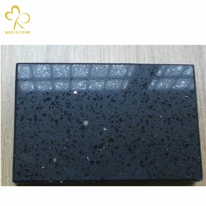 Engineered Quartz Crystal Black Stone Polished Slabs