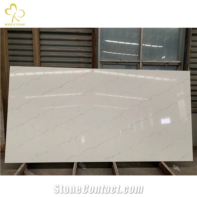 Hot Sale Calacatta Artificial White Quartz Stone Slabs