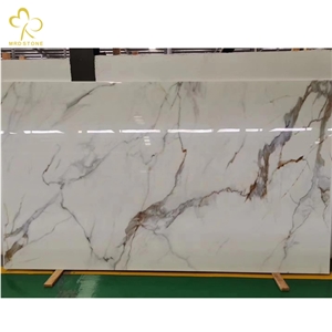 Nano Glass Calacatta Gold Marble Slab Nano Glass  Stone