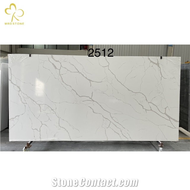Polished Grey Vein Calacatta Thin Quartz Slab Stone
