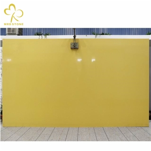 Pure Yellow Cheap Engineered Quartz Slabs