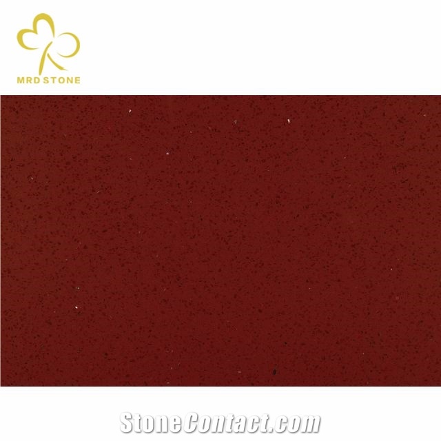 Quartz Slab Crystal Red Big Slabs Engineered Stone