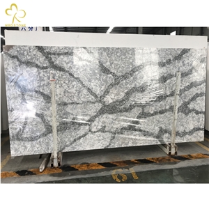 Quartz Stone  Calacatta Artificial White Marble Veins
