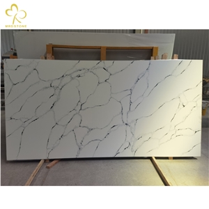 Strong Hardness Countertop Calacatta Grey Vein Quartz Slab