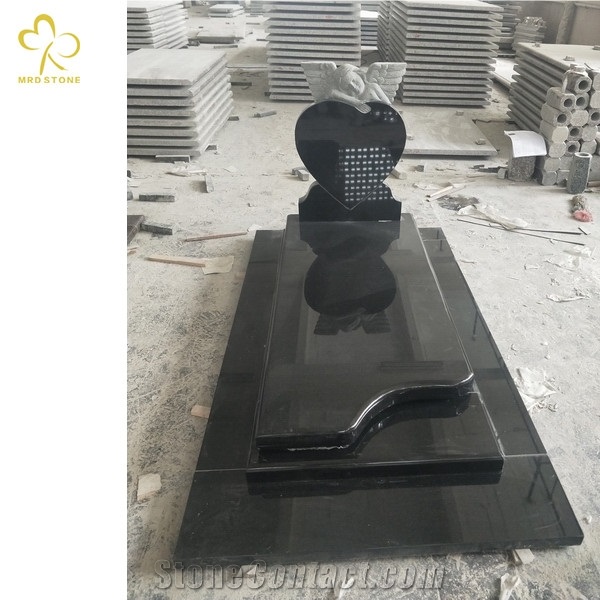 Absolute Black Angel Monument Gravestone