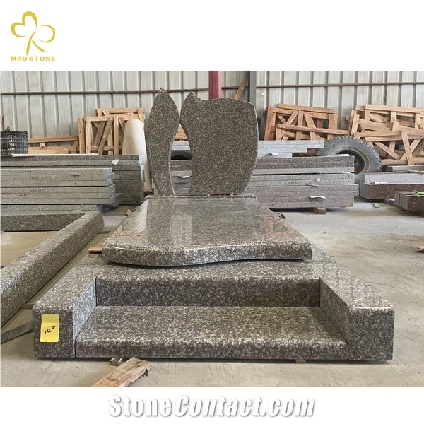 French Style Monument Set With Grey, Red, Brown Granites