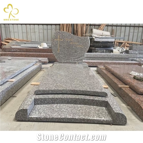 French Style Monument Set With Grey, Red, Brown Granites