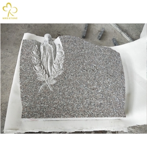 G635 Pink Granite Angel Carved Tombstone Headstone