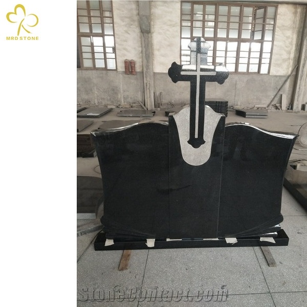 Indian Absolute Black Granite Headstones, Gravestone