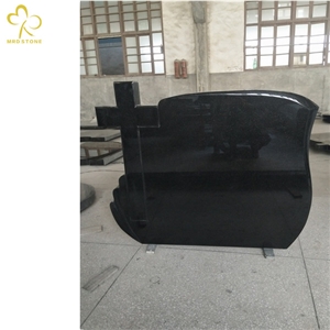 Indian Absolute Black Granite Headstones, Gravestone