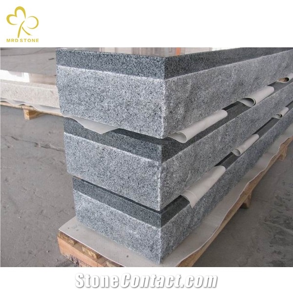 Natural G654 Dark Grey Granite Companion Upright Headstone