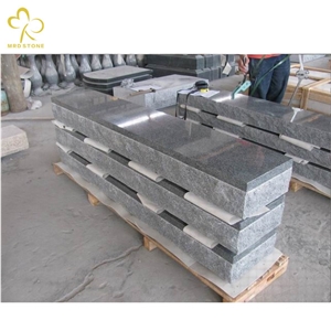 Natural G654 Dark Grey Granite Companion Upright Headstone