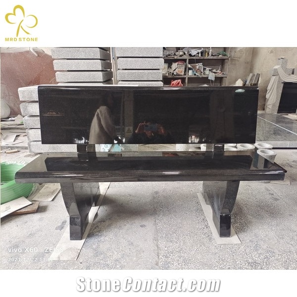 Olive Green, Absolute Black Granite Monument Bench
