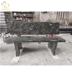 Olive Green, Absolute Black Granite Monument Bench