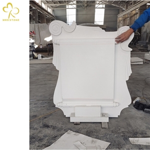 Pure White Artificial Marble Headstone Monument