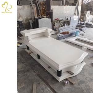 Pure White Artificial Marble Headstone Monument