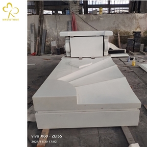Pure White Artificial Marble Headstone Monument