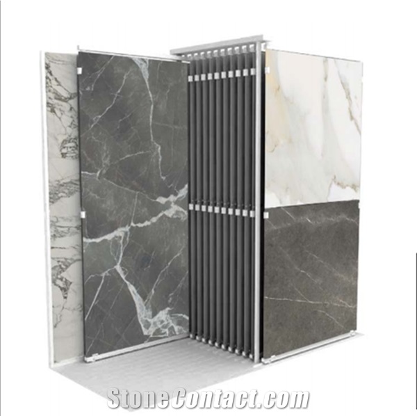 Metal Spin Sliding Display Rack For Ceramic Tiles,Big Slab
