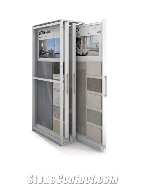 Metal Spin Sliding Display Rack For Ceramic Tiles,Big Slab