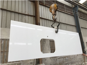 Artificial Stone Countertop Pure White Quartz For Kitchen Artificial Stone Countertop Pure White Quartz For Kitchen