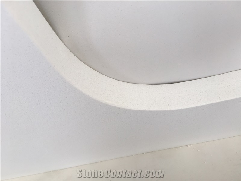 Artificial Stone Countertop Pure White Quartz For Kitchen