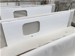 Artificial Stone Countertop Pure White Quartz For Kitchen