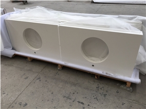 Artificial Stone Vanity Tops Pure White Quartz For Bathroom
