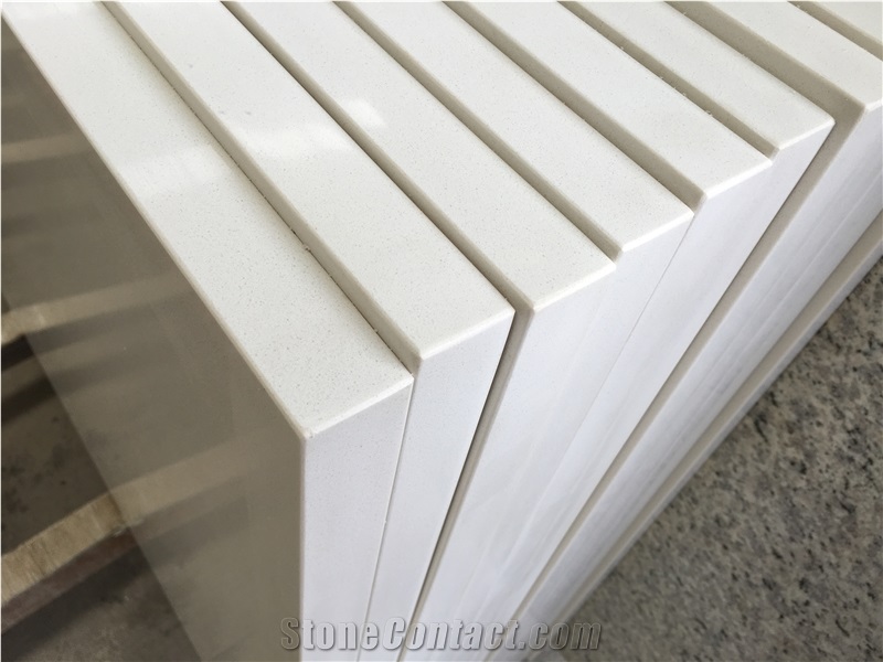 Artificial Stone Vanity Tops Pure White Quartz For Bathroom