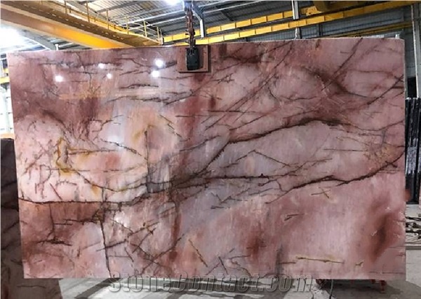 Luxury Cherry Red Quartzite For Hospitality Design